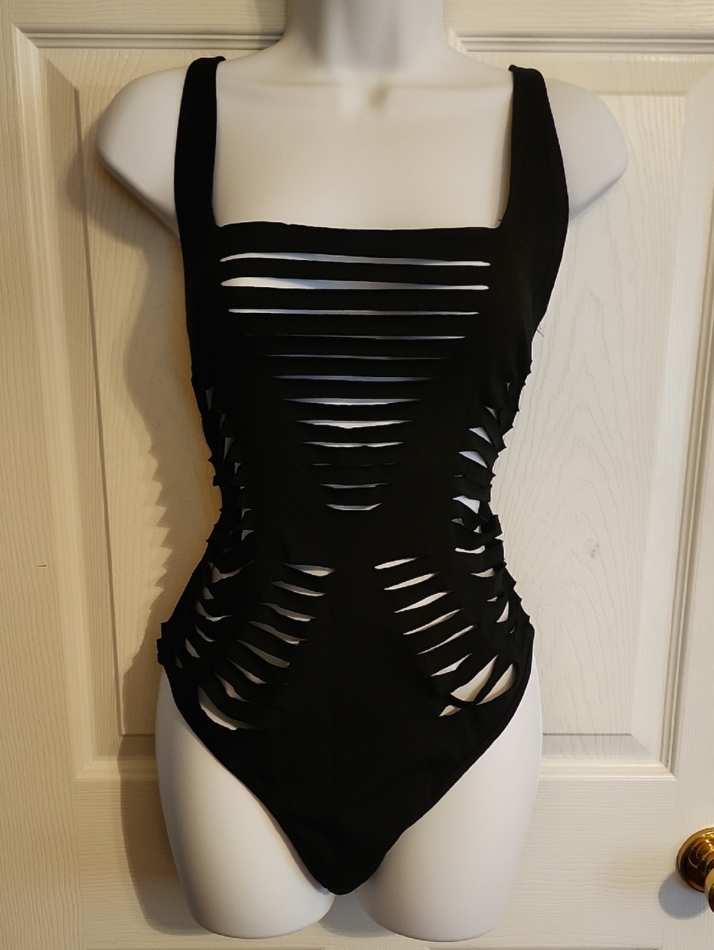 Black Cutout Kids One-Piece Swimsuit